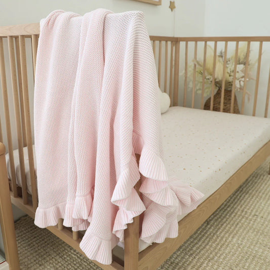 Snuggle Hunny Kids- Blush Pink Frill Blanket