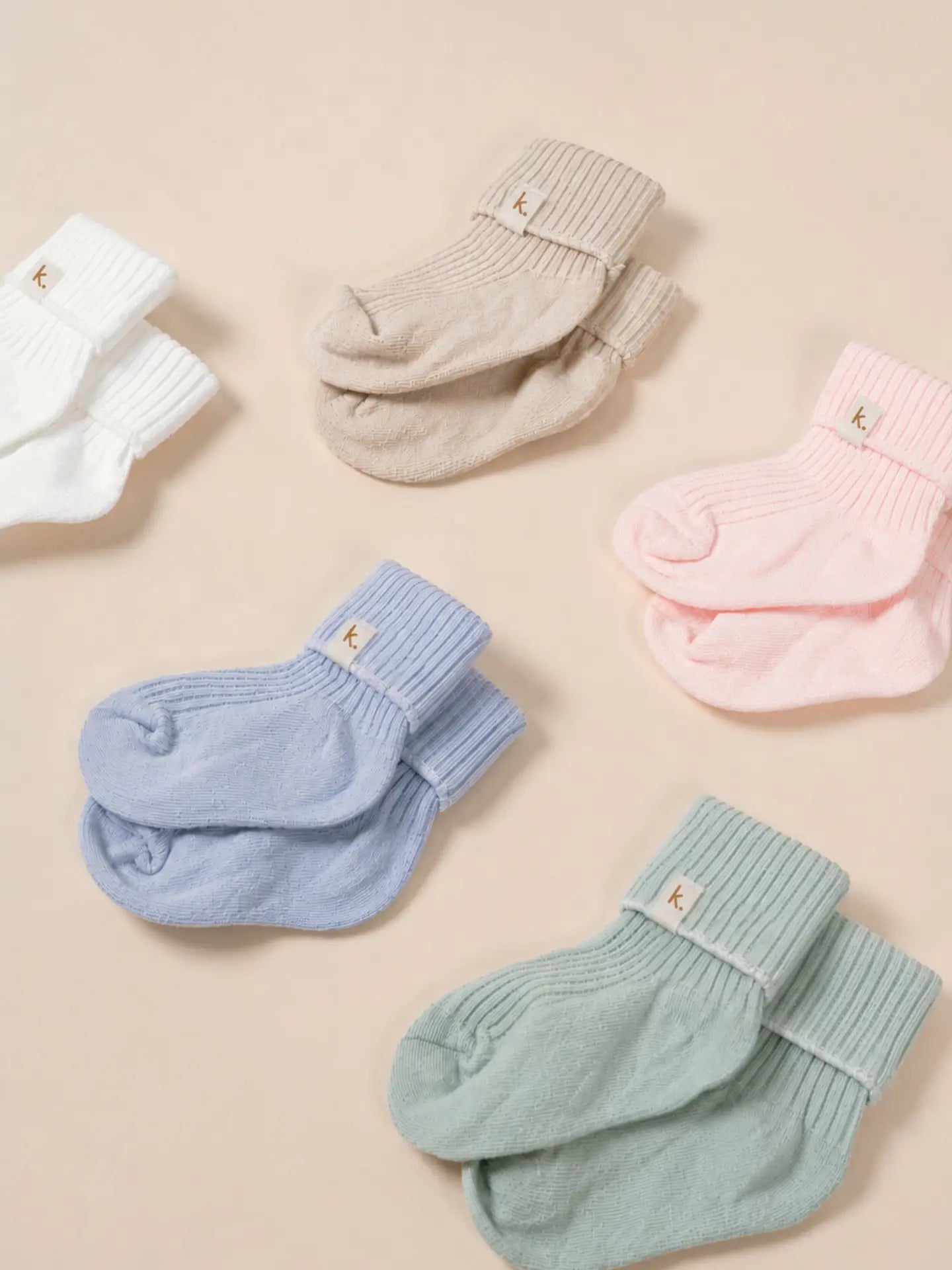5 different color Cotton Ribbed Socks