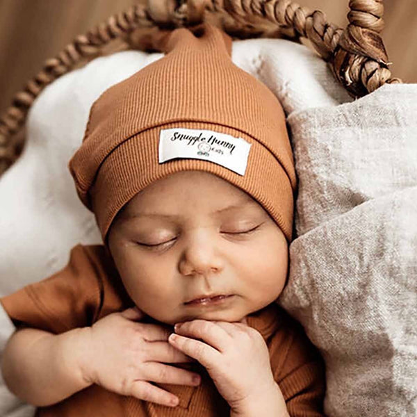 Snuggle Hunny Kids- Chestnut Ribbed Knotted Beanie