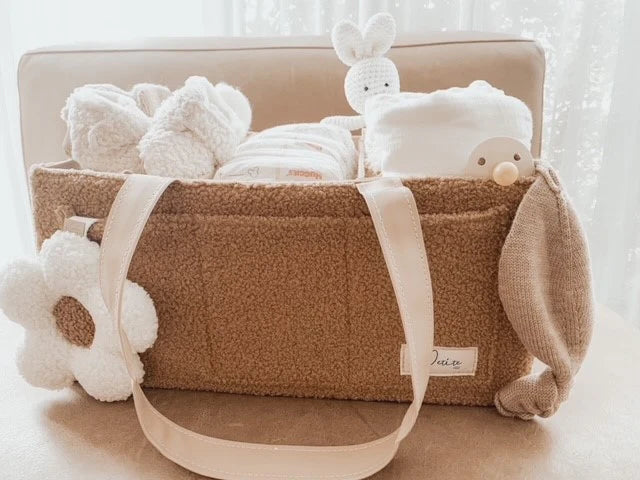 Petit + Co- Brown Nappy Caddy Organiser