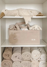 Petit + Co-Nappy Caddy Organsier- Cord Taupe