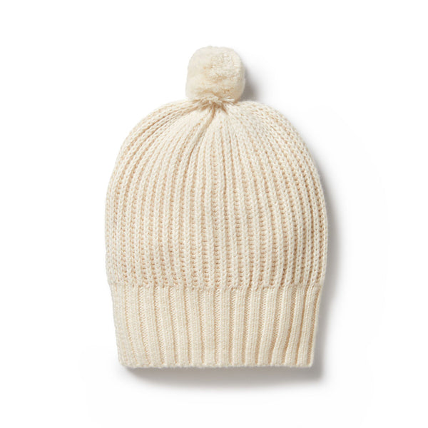 Wilson & Frenchy- Ecru Knitted Ribbed Hat