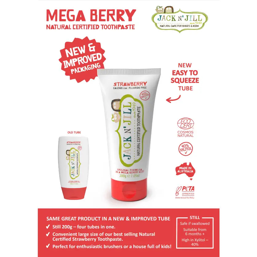 Jack N' Jill- Strawberry Jumbo Toothpaste 200g