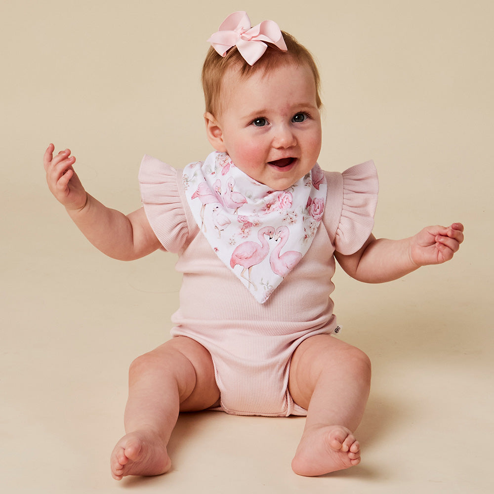 Snuggle Hunny - Flamingos Organic Dribble Bib