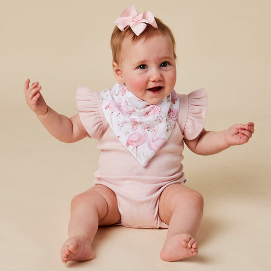 Snuggle Hunny - Flamingos Organic Dribble Bib