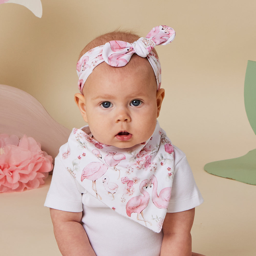 Snuggle Hunny - Flamingos Organic Dribble Bib