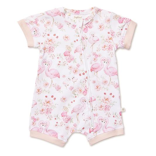 Snuggle Hunny - Flamingos Organic Snuggle Shortie