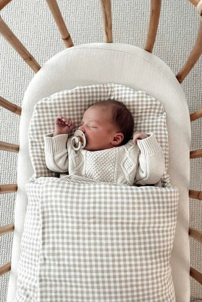 Bundl - Wool Wrap Beige Gingham