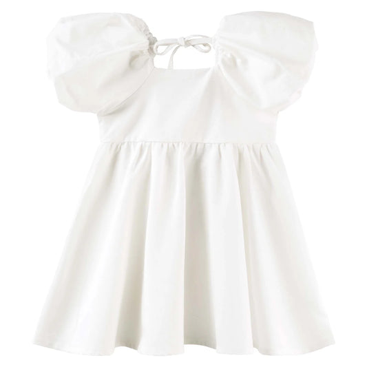 Designer Kidz- Grace Linen Dress- Ecru