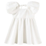 Designer Kidz- Grace Linen Dress- Ecru