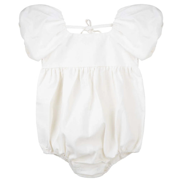 Designer Kidz- Ecru Gracie Tie Back Romper