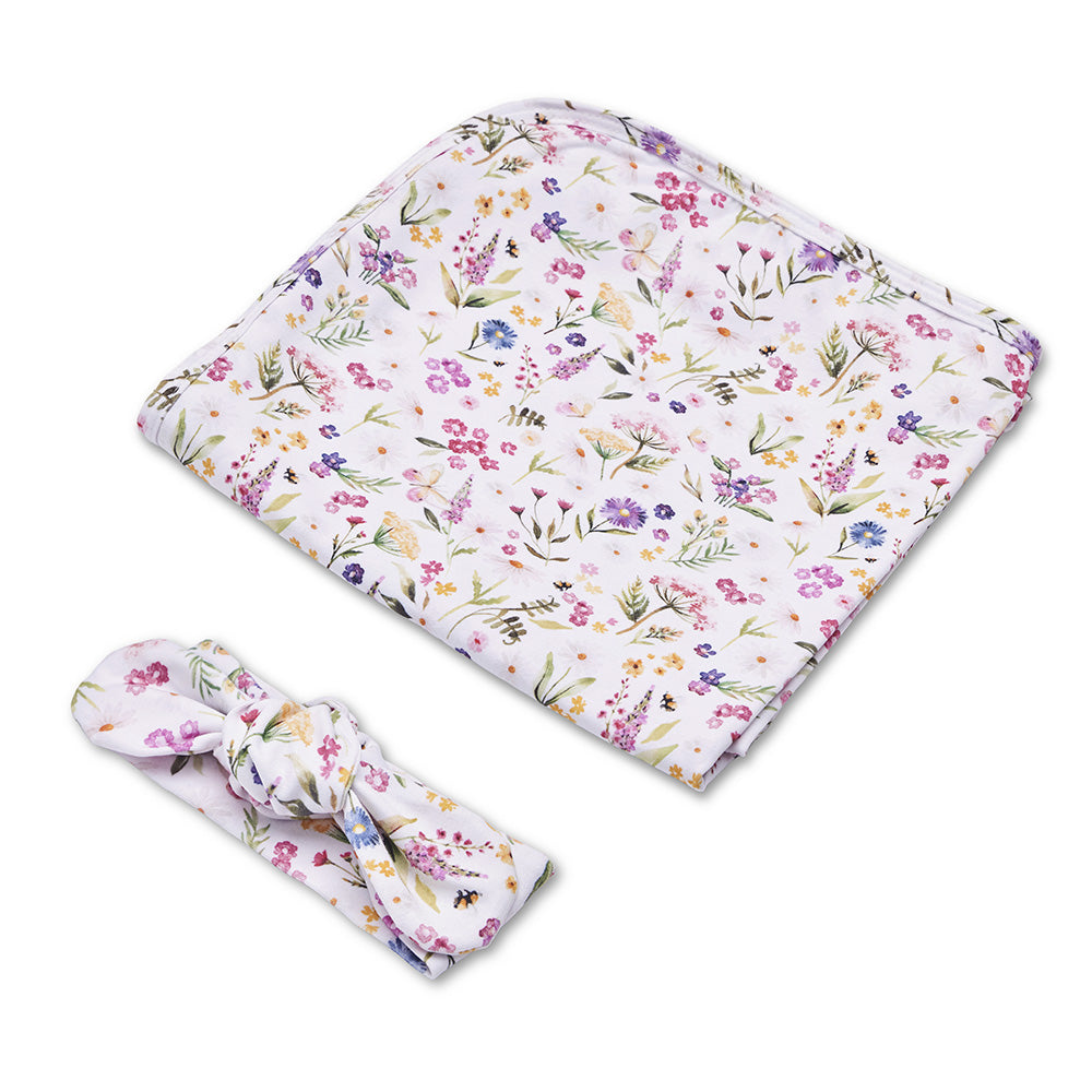 Snuggle Hunny - Gracie Organic Jersey Wrap & Topknot Set