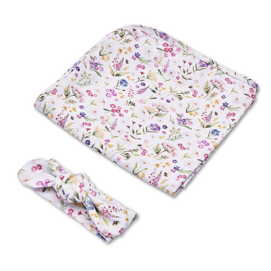 Snuggle Hunny - Gracie Organic Jersey Wrap & Topknot Set