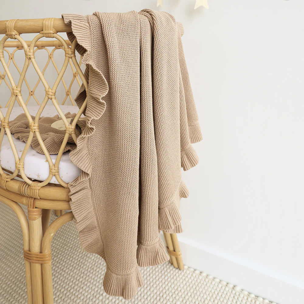 Snuggle Hunny Kids- Hazelnut Frill Blanket