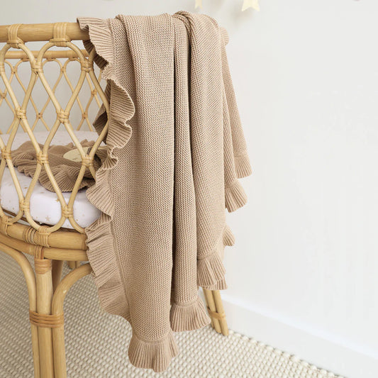 Snuggle Hunny Kids- Hazelnut Frill Blanket