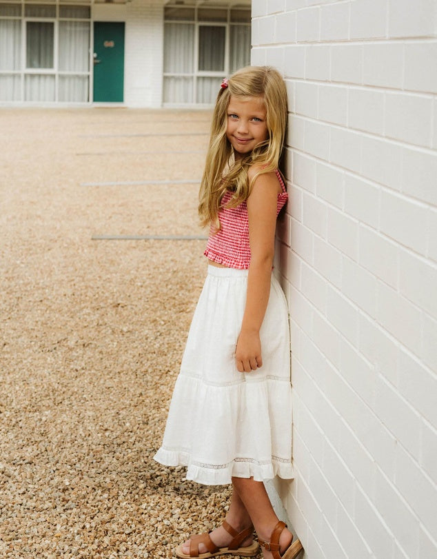 Minihaha - Sundae Gingham Shirred Top 3-7Y