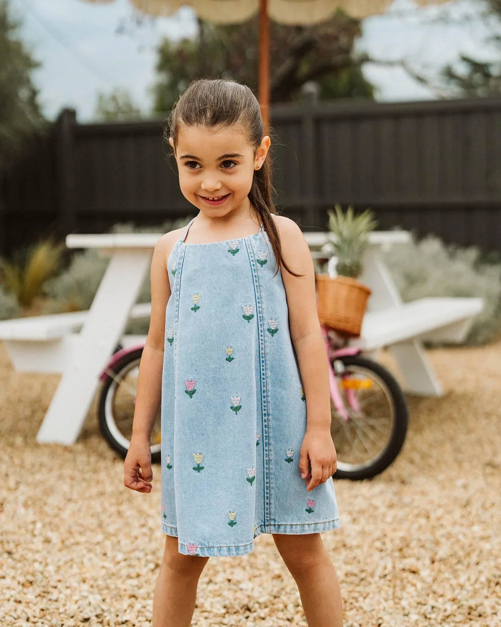 Minihaha - Sundae Denim Tulip Dress 3-7Y