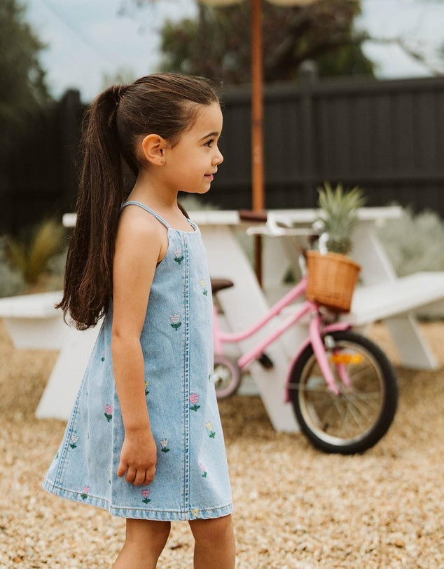 Minihaha - Sundae Denim Tulip Dress 3-7Y