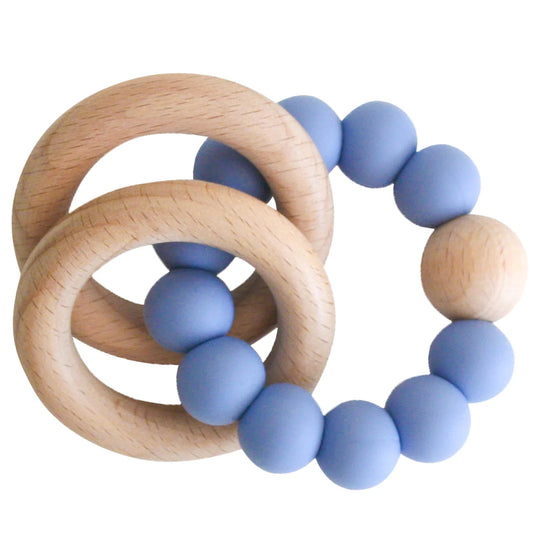 Alimrose- Beachwood Teething Ring- Blue