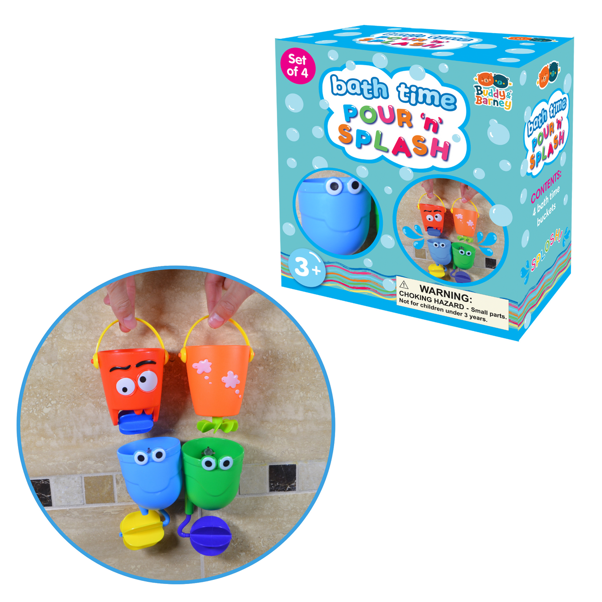Buddy & Barney - Bath Time Buckets - Pour 'n Splash