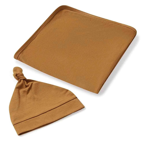 Snuggle Hunny - Bronze Jersey Wrap & Beanie Set