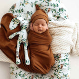 Snuggle Hunny - Bronze Jersey Wrap & Beanie Set