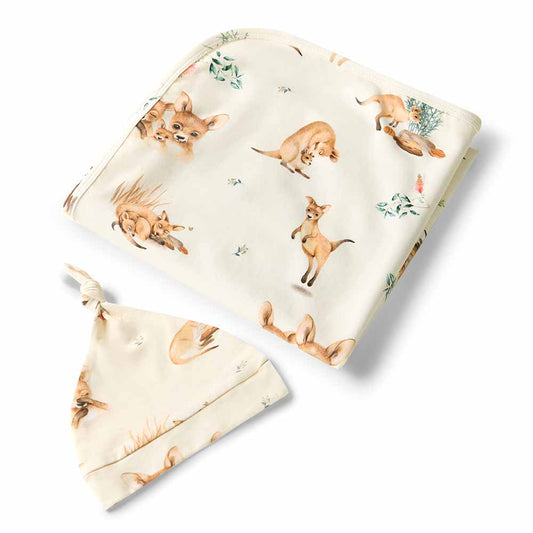 Snuggle Hunny - Kanga Baby Jersey Wrap & Beanie Set