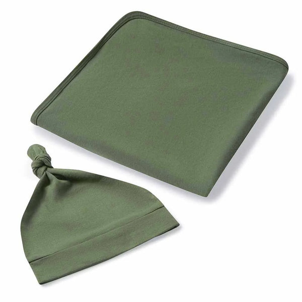 Snuggle Hunny Kids- Olive Jersey Wrap & Headband Set