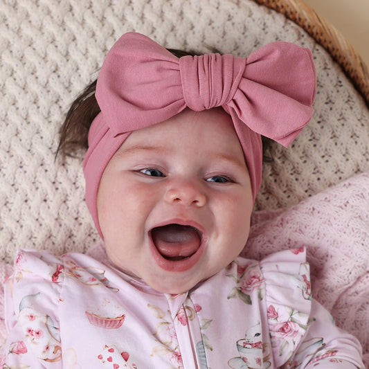 Snuggle Hunny- Jewel Pink Oversized Bow Headband