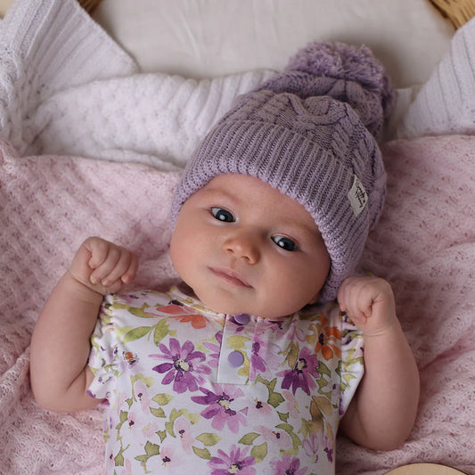 Snuggle Hunny - Lavender Organic Knit Beanie