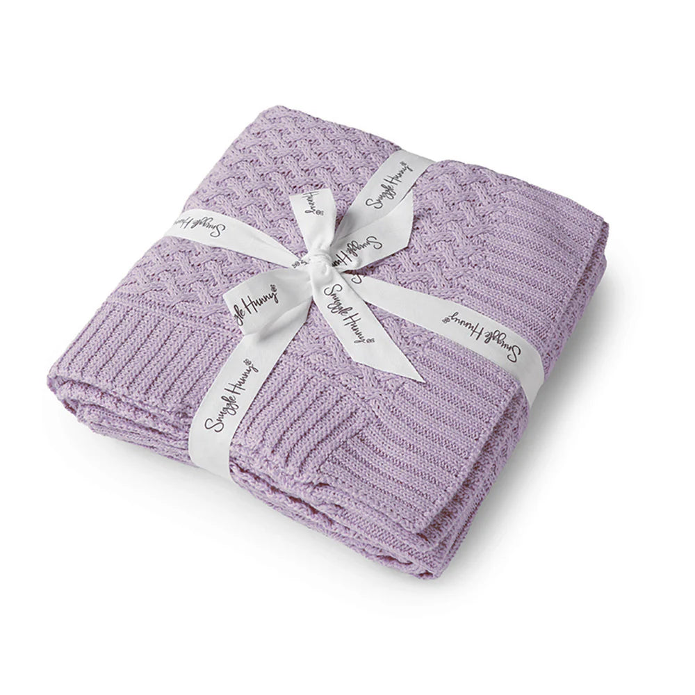 Snuggle Hunny Kids- Lavender Diamond Knit Baby Blanket