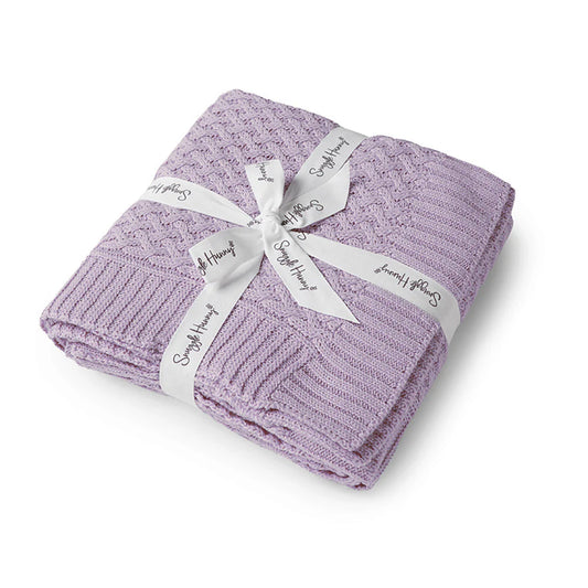 Snuggle Hunny Kids- Lavender Diamond Knit Baby Blanket