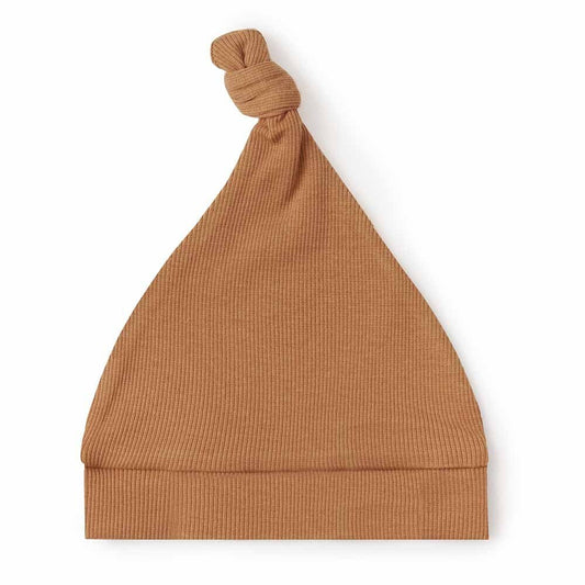Snuggle Hunny Kids- Chestnut Ribbed Knotted Beanie