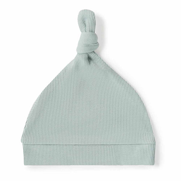 Snuggle Hunny Kids- Sage Ribbed Knotted Beanie