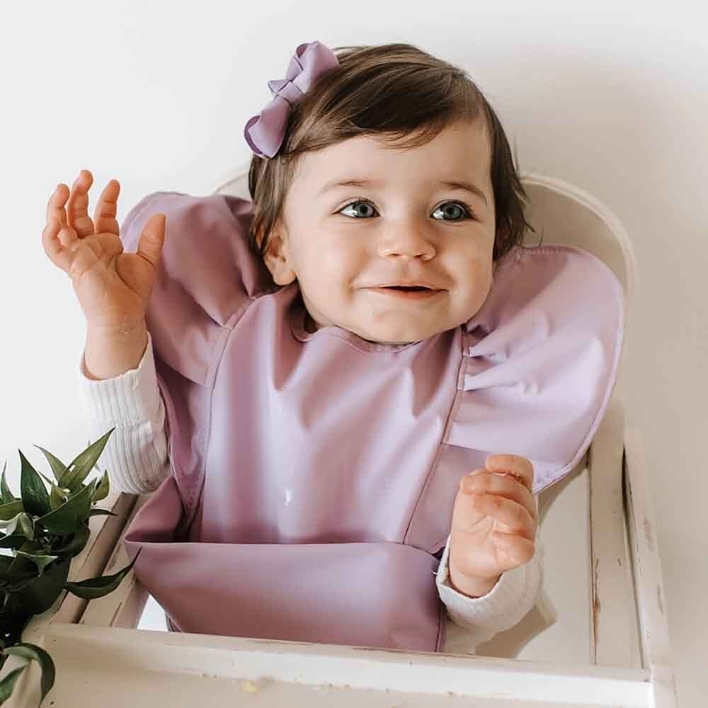 Snuggle Hunny Kids- Lavender Frill Waterproof Bib
