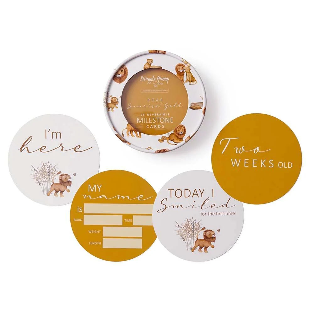 Snuggle Hunny - Lion & Sunrise Milestone Cards