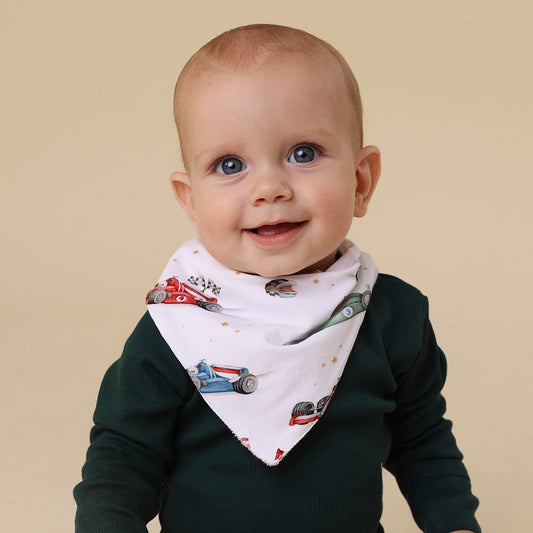 Snuggle Hunny - Little Racers Organic Dribble Bib