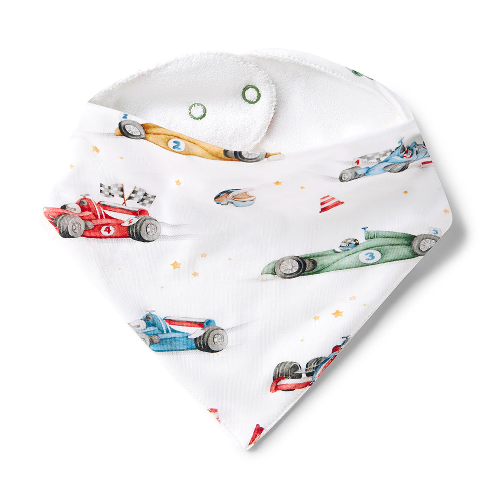 Snuggle Hunny - Little Racers Organic Dribble Bib