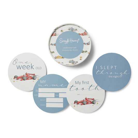 Snuggle Hunny - Little Racer/Indigo Milestone Cards