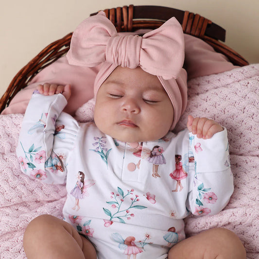 Snuggle Hunny- Lullaby Pink Oversized Bow Headband