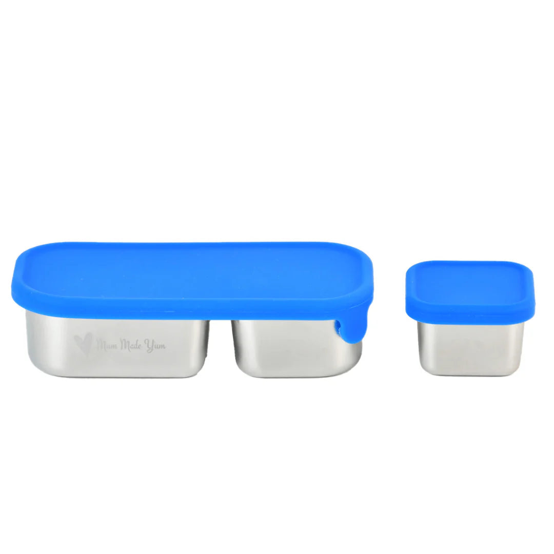 Mighty Mini's Stainless Steel Containers- 2 Set- Blue