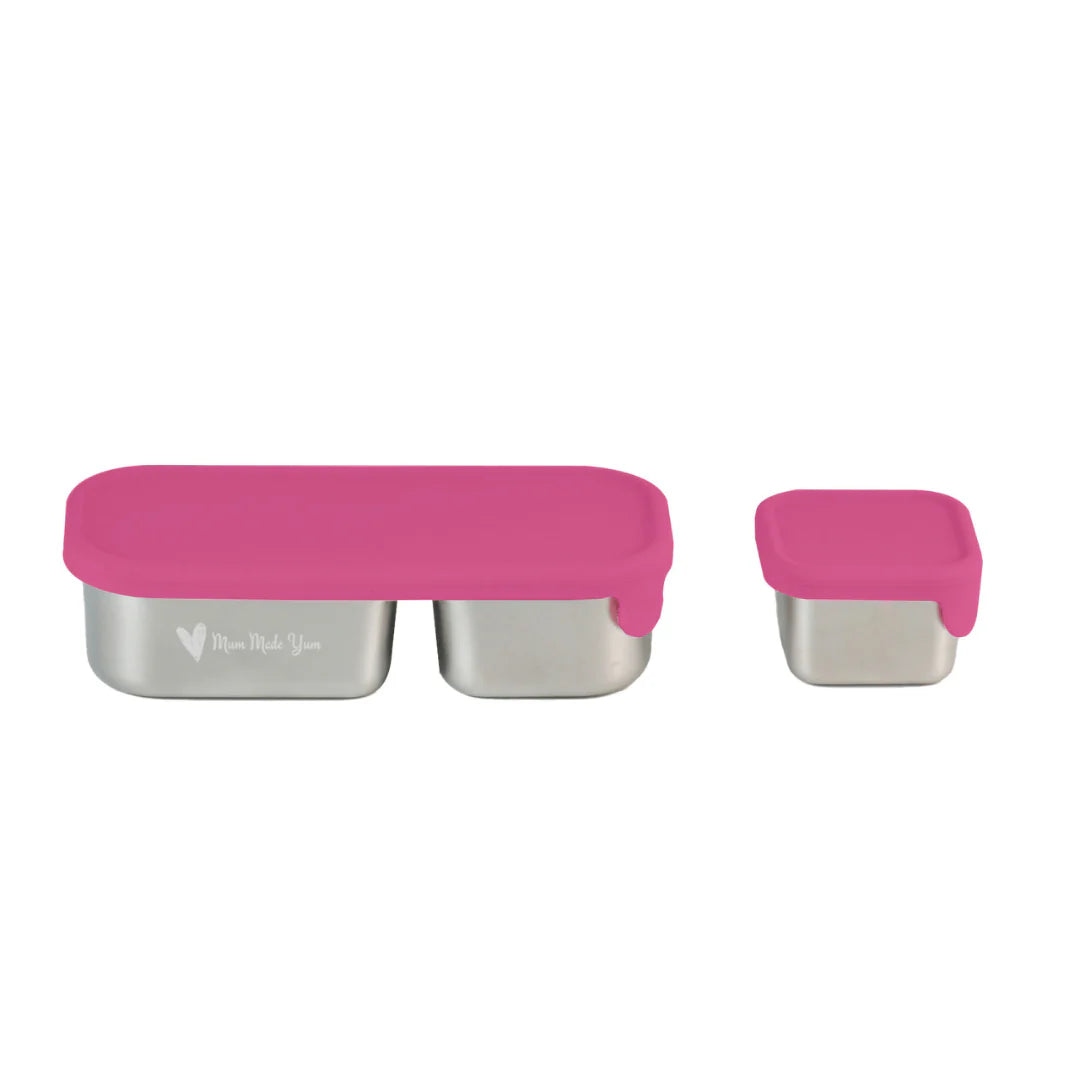 Mighty Mini's Stainless Steel Containers- 2 Set- Pink