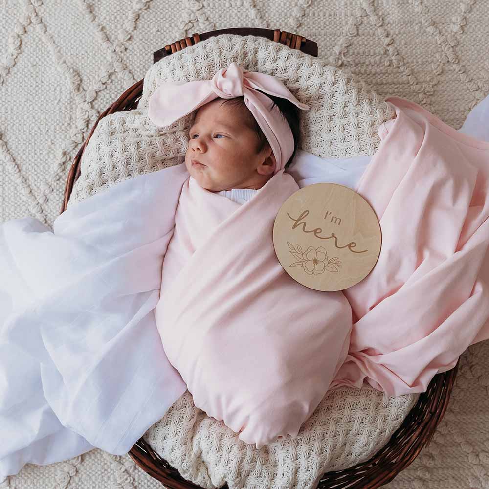 Snuggle Hunny - Floral Wooden Milestone Cards