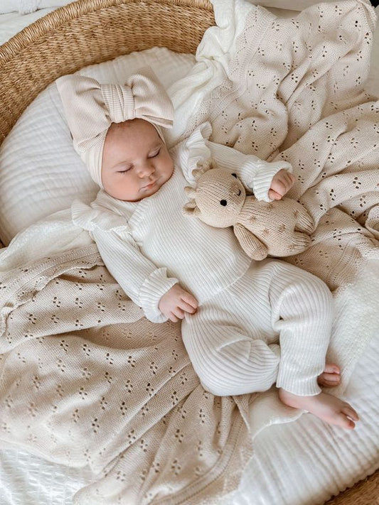 Petit + Co- Ruffle Milk Kimono Ribbed Set