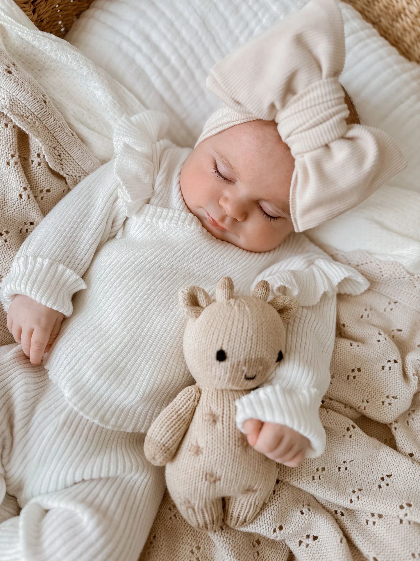 Petit + Co- Ruffle Milk Kimono Ribbed Set