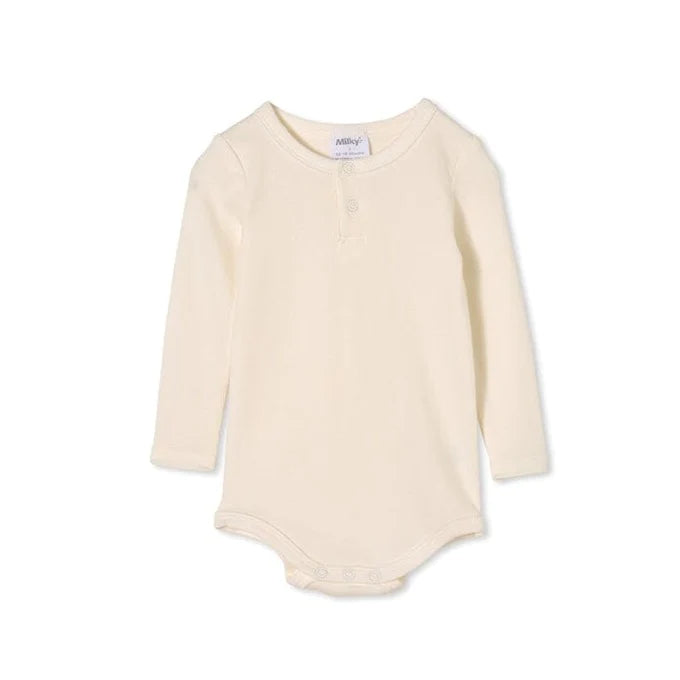 Milky Clothing - Off White Rib Henley