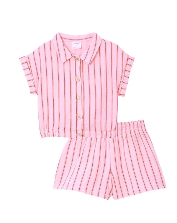 Milky Clothing- Ruby Stripe Cotton Set