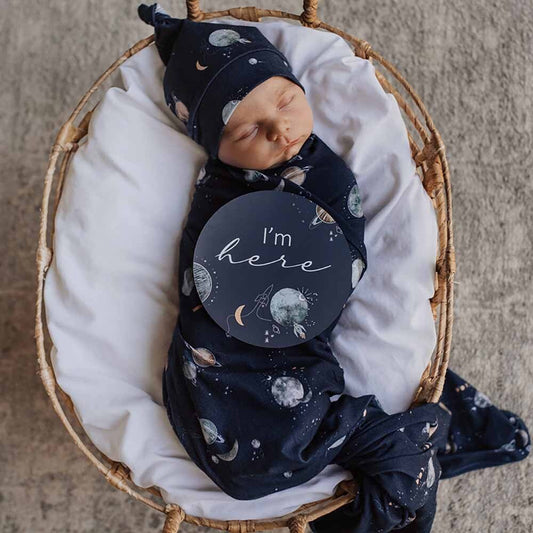 Snuggle Hunny - Milky Way Jersey Wrap & Beanie Set