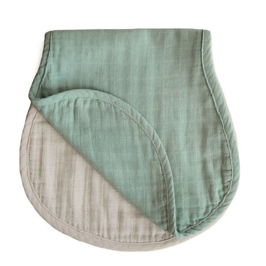 Mushie-Burp Cloths- Green/Fog