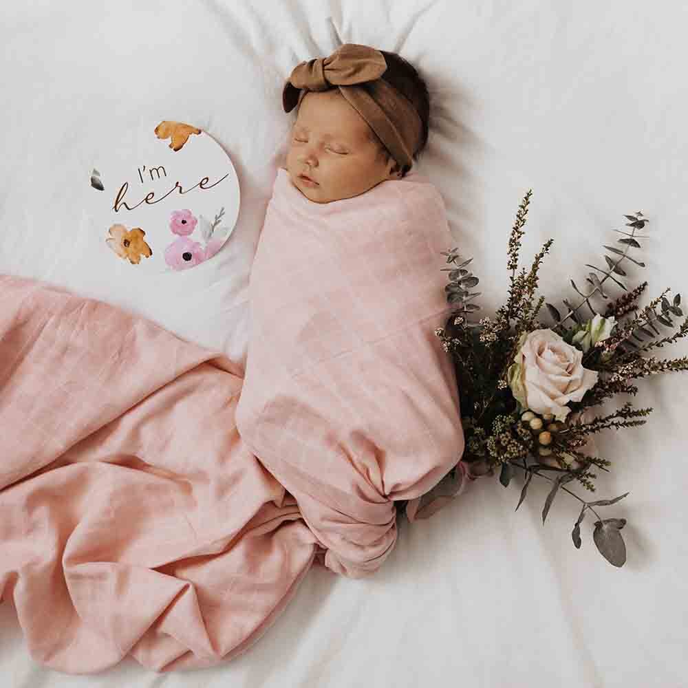 Snuggle Hunny - Baby Pink Muslin Swaddle
